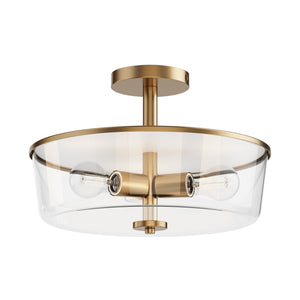 Maxim - 5695CLNAB - Three Light Semi Flush/Pendant Convertible - Fuller - Natural Aged Brass