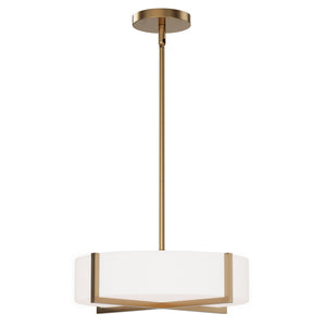 Maxim - 57945WTNAB - LED Flush Mount/ Pendant Convertible - Dexter - Natural Aged Brass