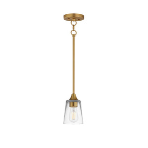Maxim - 92880CLNAB - One Light Pendant - Hudson - Natural Aged Brass