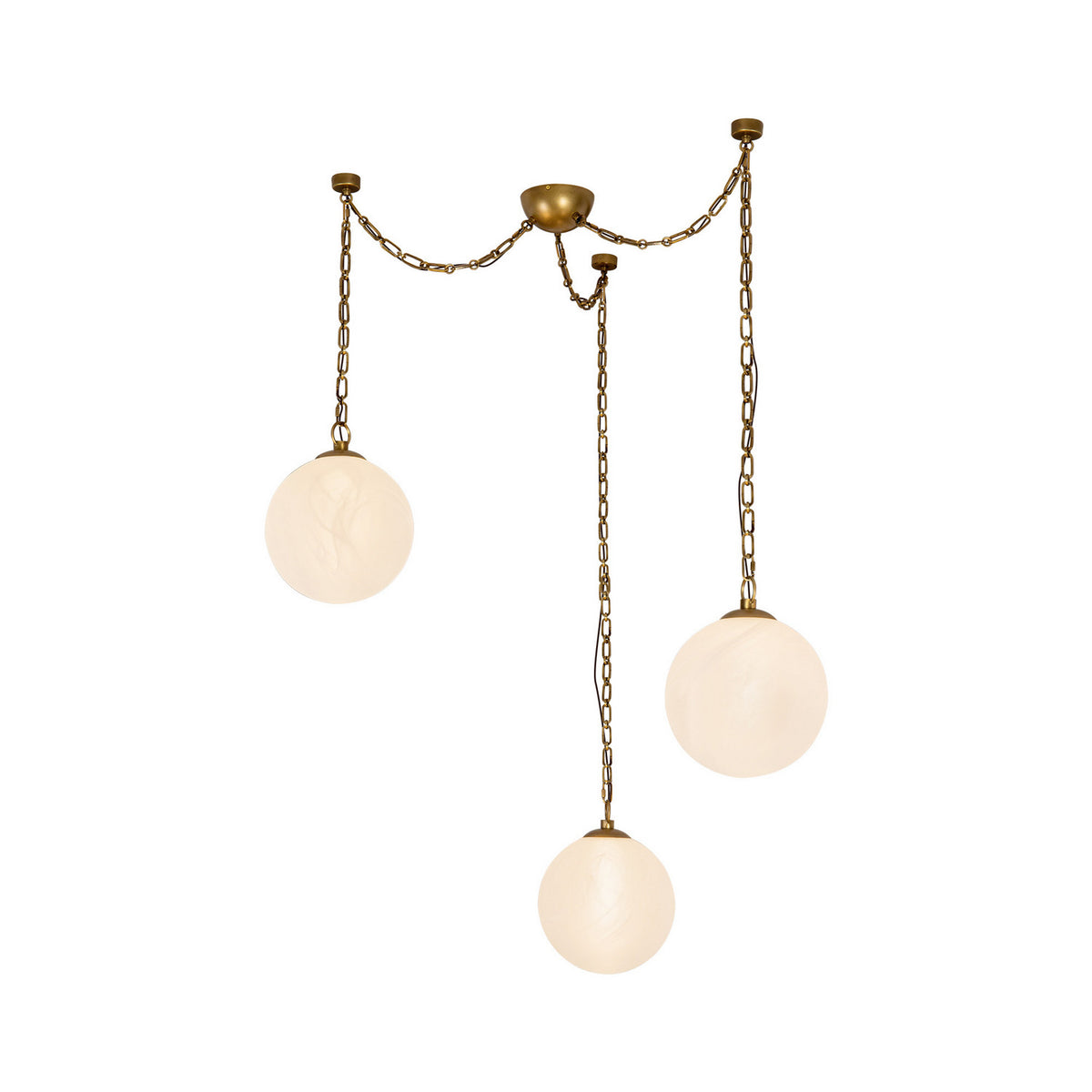 Alora - CH363103VBCDG - LED Chandelier - Petra - Vintage Brass/Cloud Glass