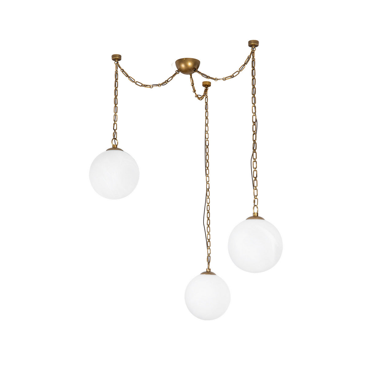 Alora - CH363103VBCDG - LED Chandelier - Petra - Vintage Brass/Cloud Glass