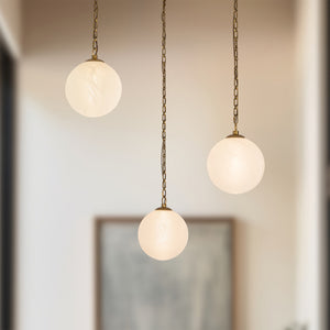 Alora - CH363103VBCDG - LED Chandelier - Petra - Vintage Brass/Cloud Glass