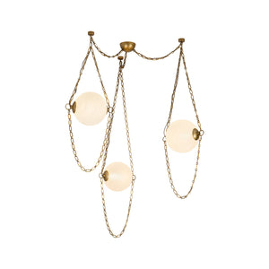 Alora - CH372103VBCDG - LED Chandelier - Petra - Vintage Brass/Cloud Glass