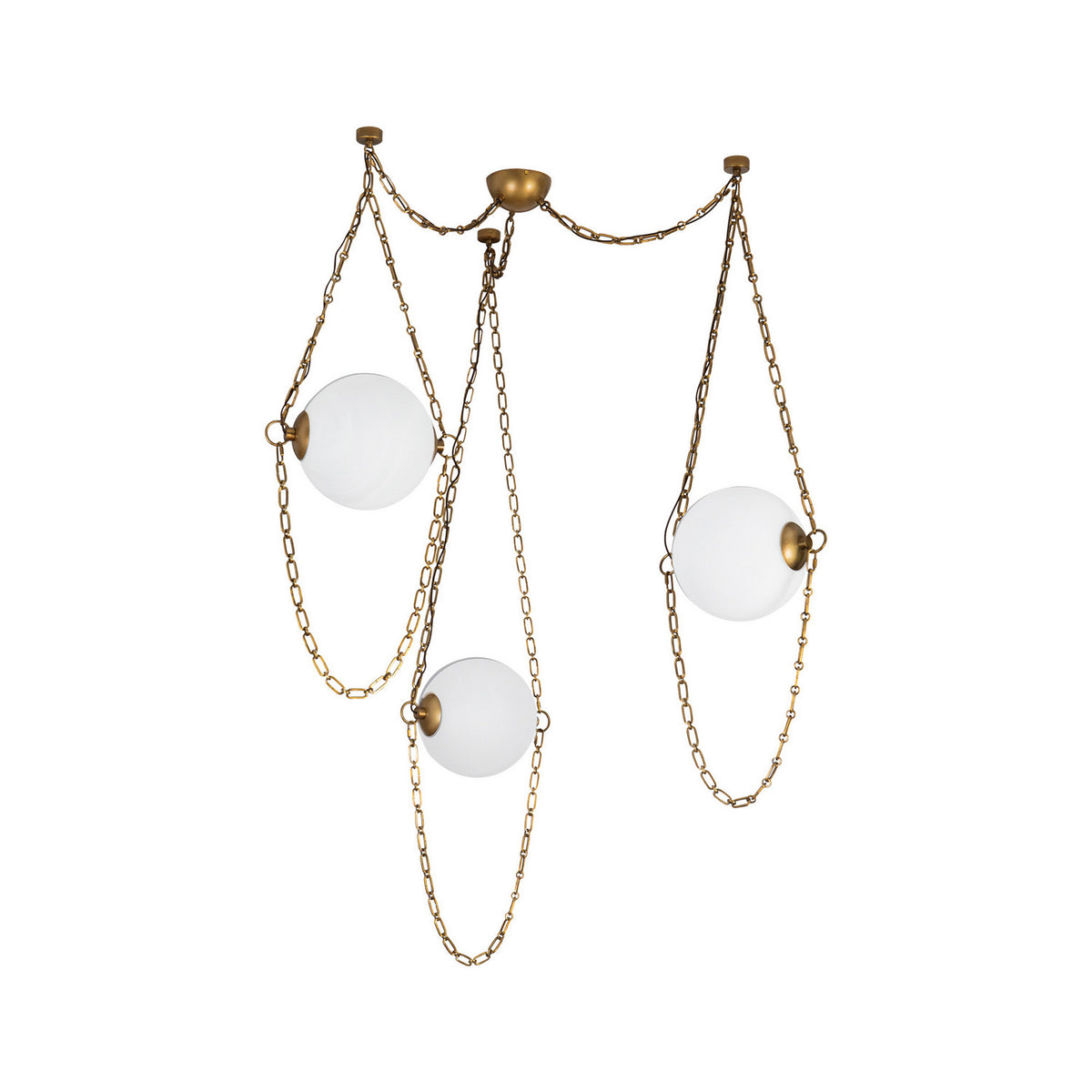 Alora - CH372103VBCDG - LED Chandelier - Petra - Vintage Brass/Cloud Glass