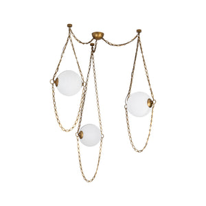 Alora - CH372103VBCDG - LED Chandelier - Petra - Vintage Brass/Cloud Glass