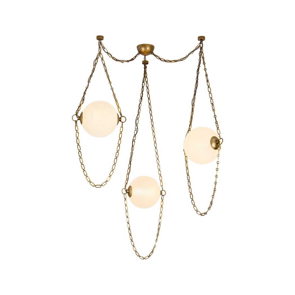 Alora - CH372103VBCDG - LED Chandelier - Petra - Vintage Brass/Cloud Glass