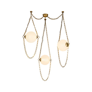 Alora - CH372103VBCDG - LED Chandelier - Petra - Vintage Brass/Cloud Glass