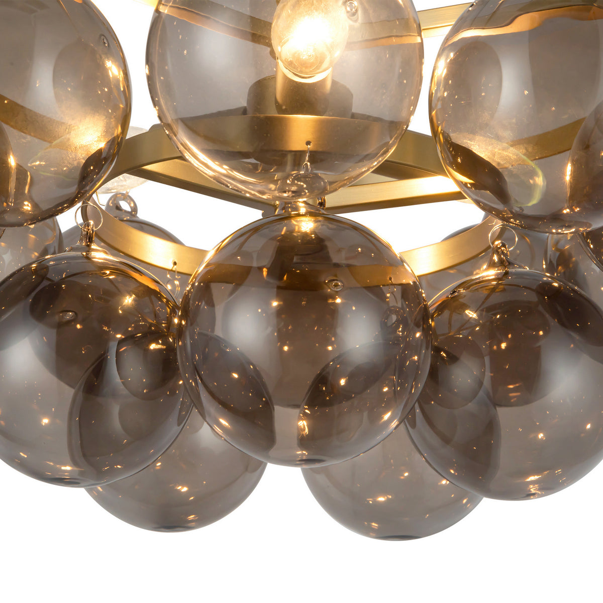 Alora - CH654318BGSM - Three Light Chandelier - Faye - Brushed Gold/Smoked Glass