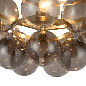Alora - CH654318BGSM - Three Light Chandelier - Faye - Brushed Gold/Smoked Glass