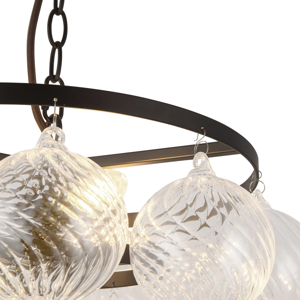 Alora - CH654318MBRC - Three Light Chandelier - Faye - Matte Black/Clear Ribbed Glass