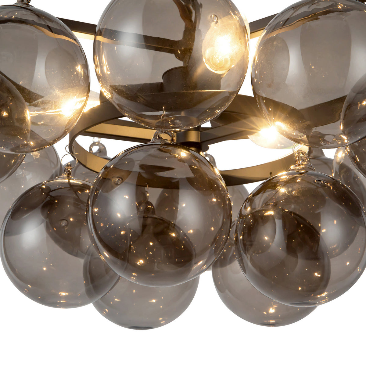 Alora - CH654318MBSM - Three Light Chandelier - Faye - Matte Black/Smoked Solid Glass
