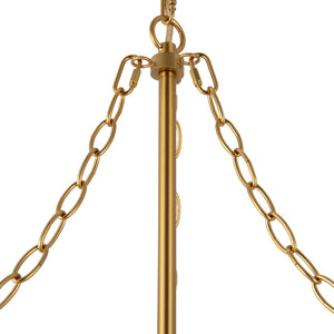 Alora - CH654624BGRC - Six Light Chandelier - Faye - Brushed Gold/Clear Ribbed Glass