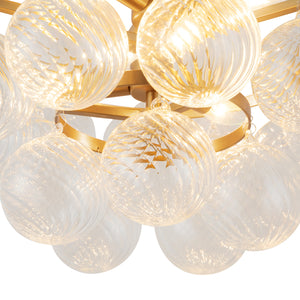 Alora - CH654624BGRC - Six Light Chandelier - Faye - Brushed Gold/Clear Ribbed Glass