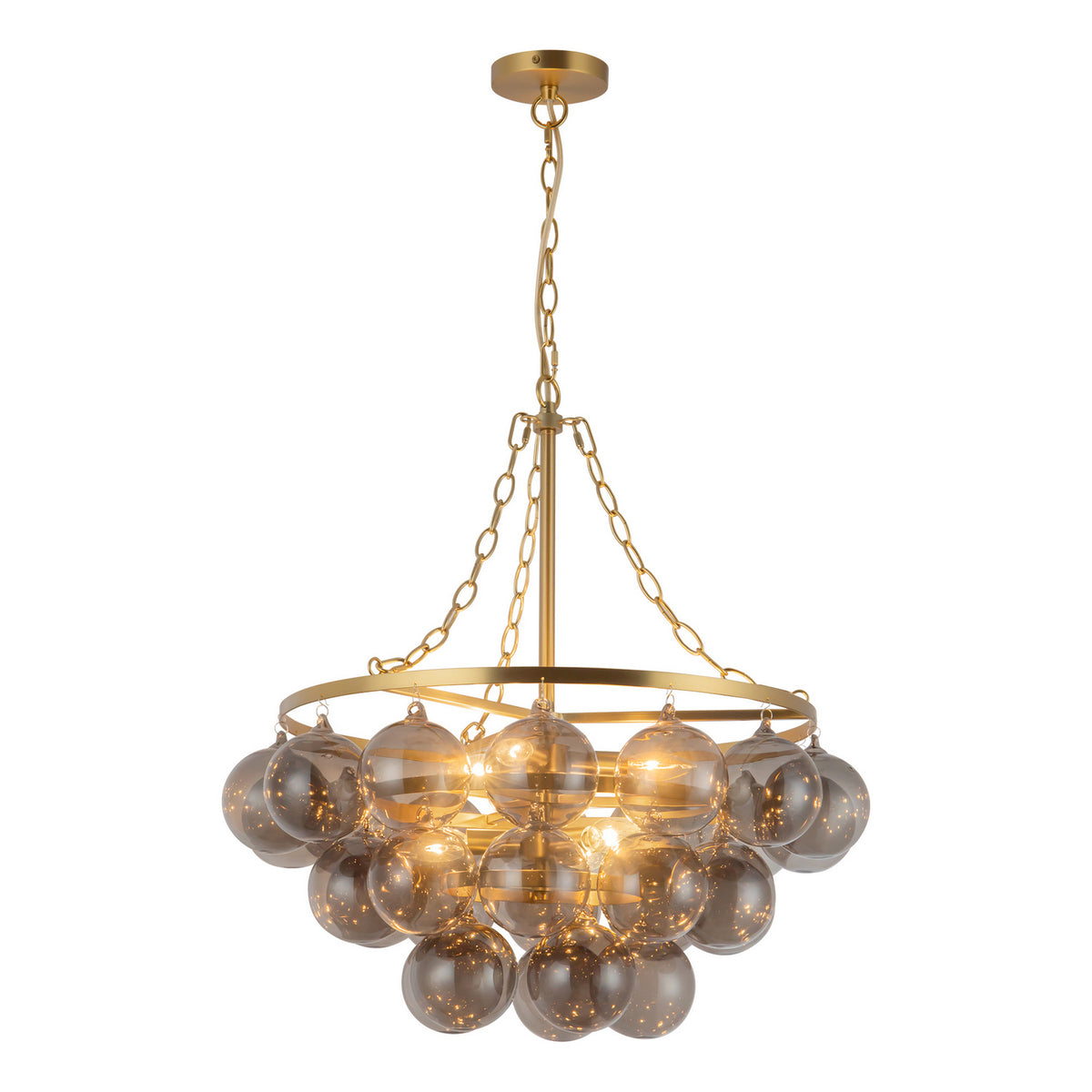 Alora - CH654624BGSM - Six Light Chandelier - Faye - Brushed Gold/Smoked Glass
