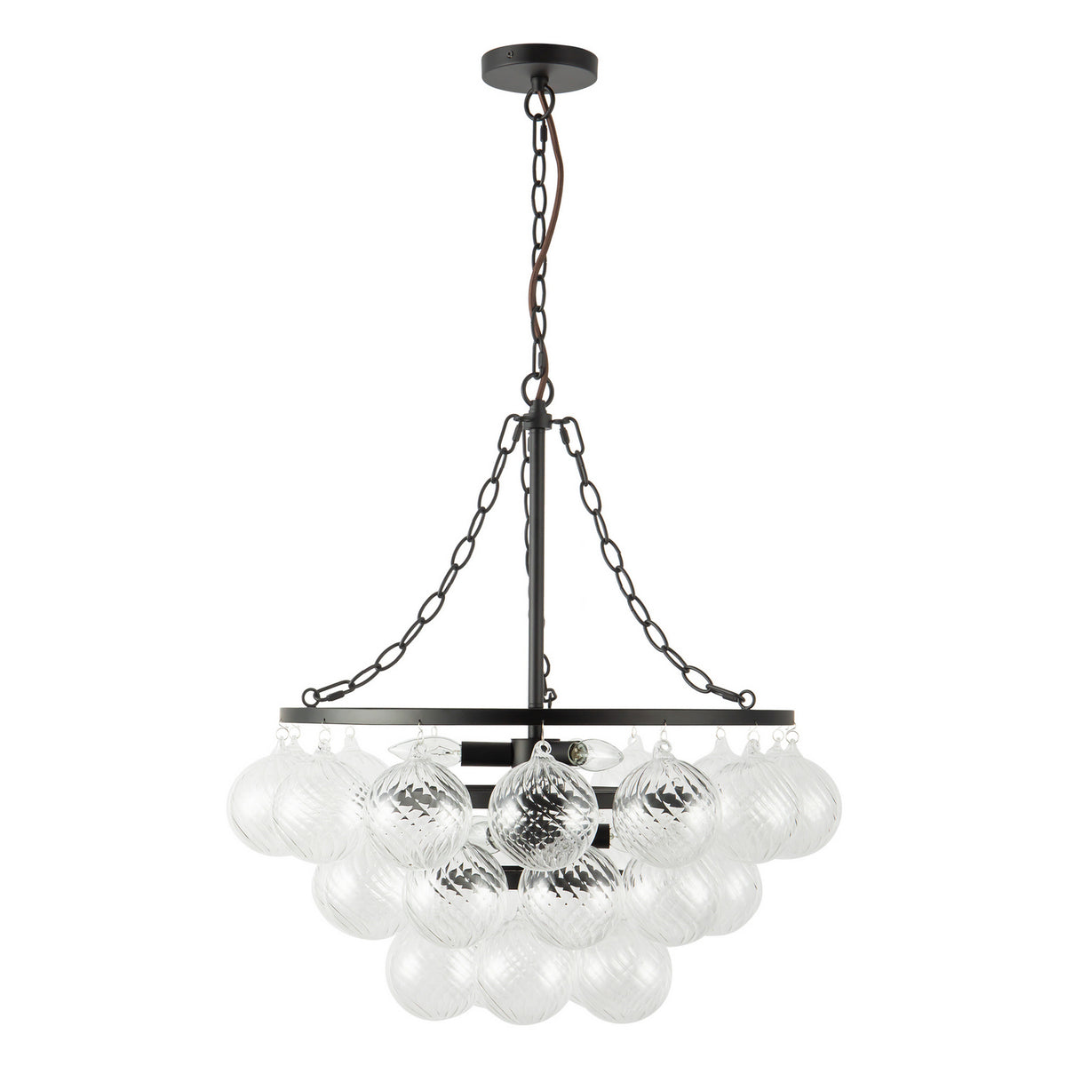 Alora - CH654624MBRC - Six Light Chandelier - Faye - Matte Black/Clear Ribbed Glass