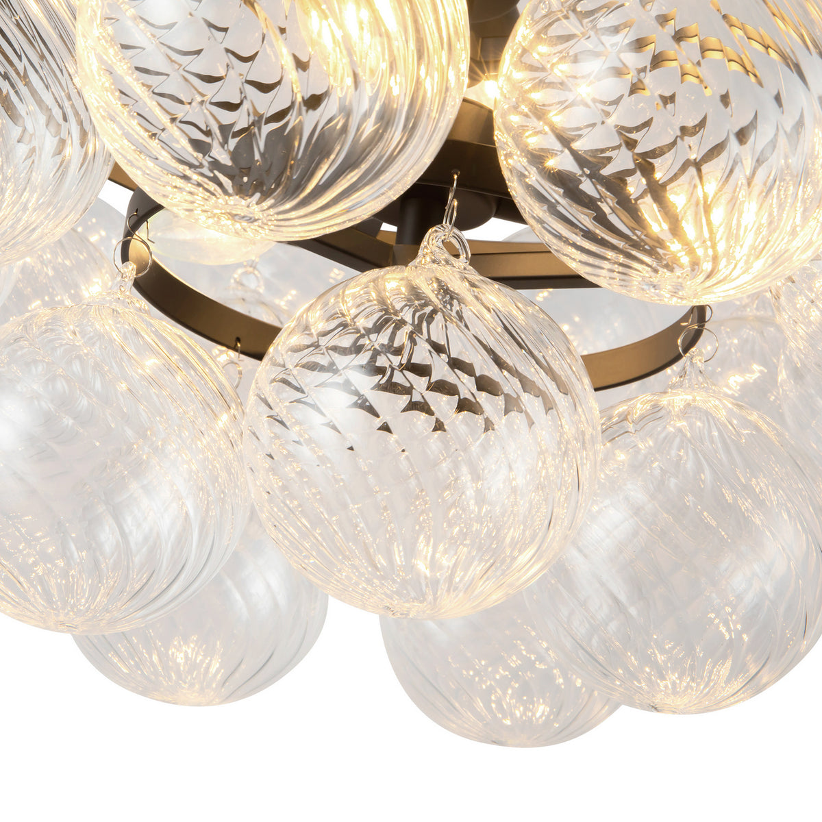 Alora - CH654624MBRC - Six Light Chandelier - Faye - Matte Black/Clear Ribbed Glass