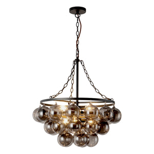 Alora - CH654624MBSM - Six Light Chandelier - Faye - Matte Black/Smoked Solid Glass
