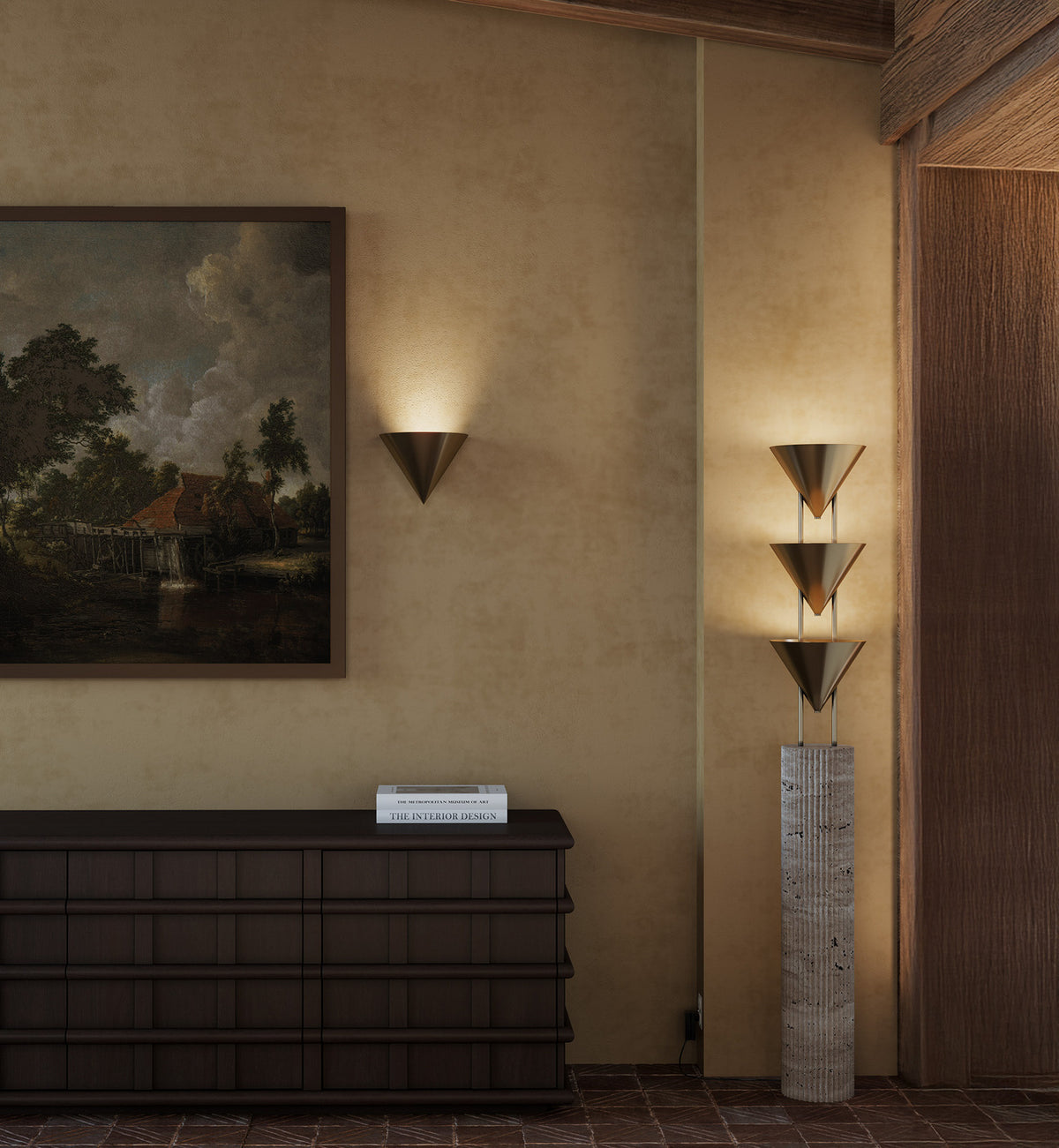 Alora - FL341367PTB - Three Light Floor Lamp - Versus - Patina Brass