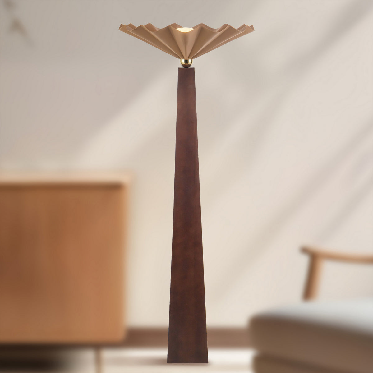 Alora - FL354064PEC - One Light Floor Lamp - Furrow - Peach