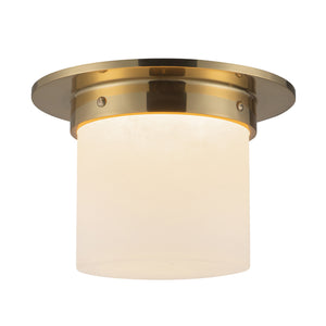 Alora - FM360085PTBAR - One Light Flush Mount - Mineral - Patina Brass/Alabaster