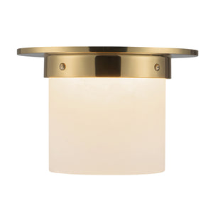 Alora - FM360085PTBAR - One Light Flush Mount - Mineral - Patina Brass/Alabaster