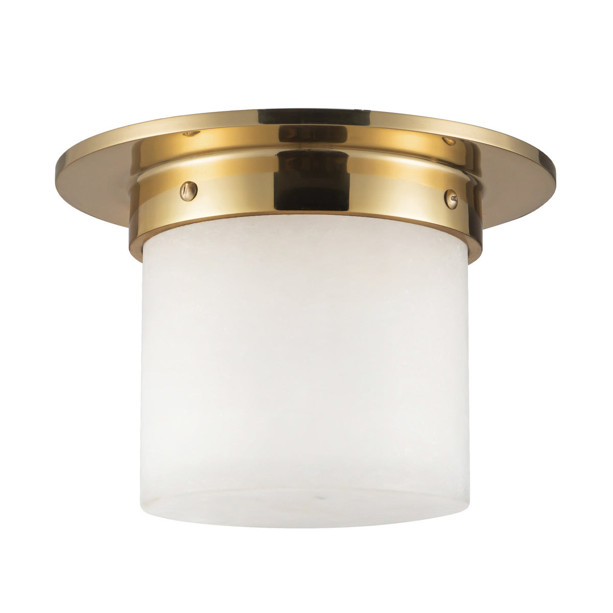 Alora - FM360085PTBAR - One Light Flush Mount - Mineral - Patina Brass/Alabaster