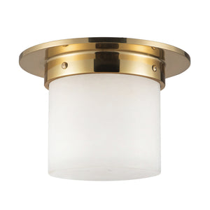 Alora - FM360085PTBAR - One Light Flush Mount - Mineral - Patina Brass/Alabaster