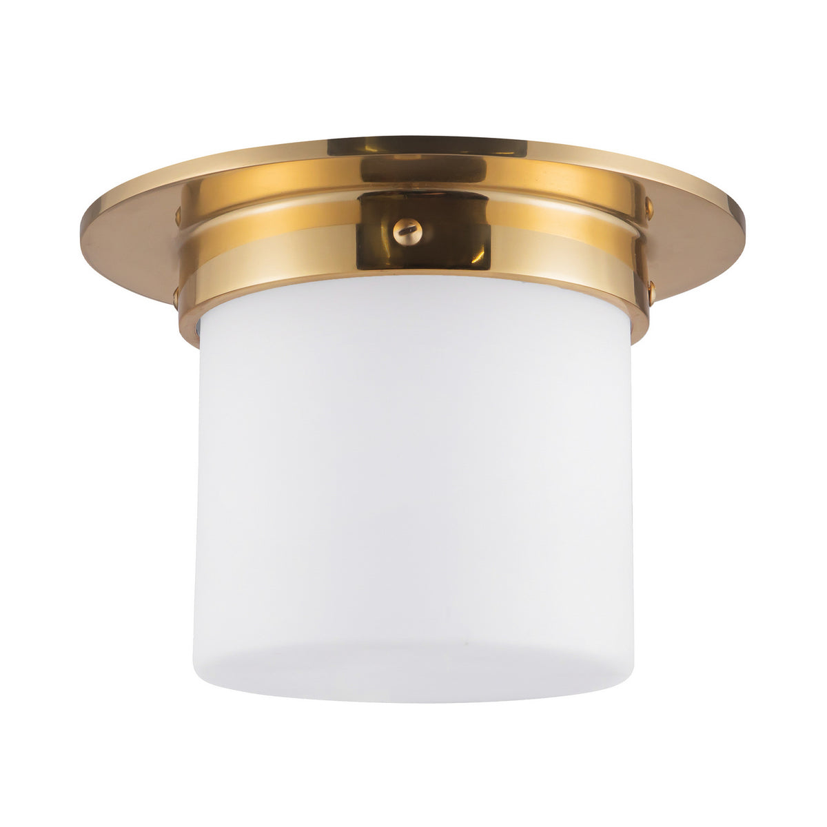 Alora - FM360085PTBOP - One Light Flush Mount - Mineral - Patina Brass/Opal Glass