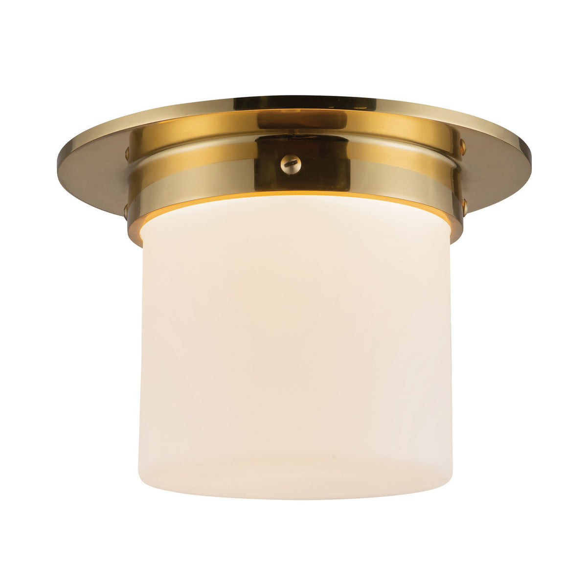 Alora - FM360085PTBOP - One Light Flush Mount - Mineral - Patina Brass/Opal Glass