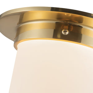 Alora - FM360085PTBOP - One Light Flush Mount - Mineral - Patina Brass/Opal Glass