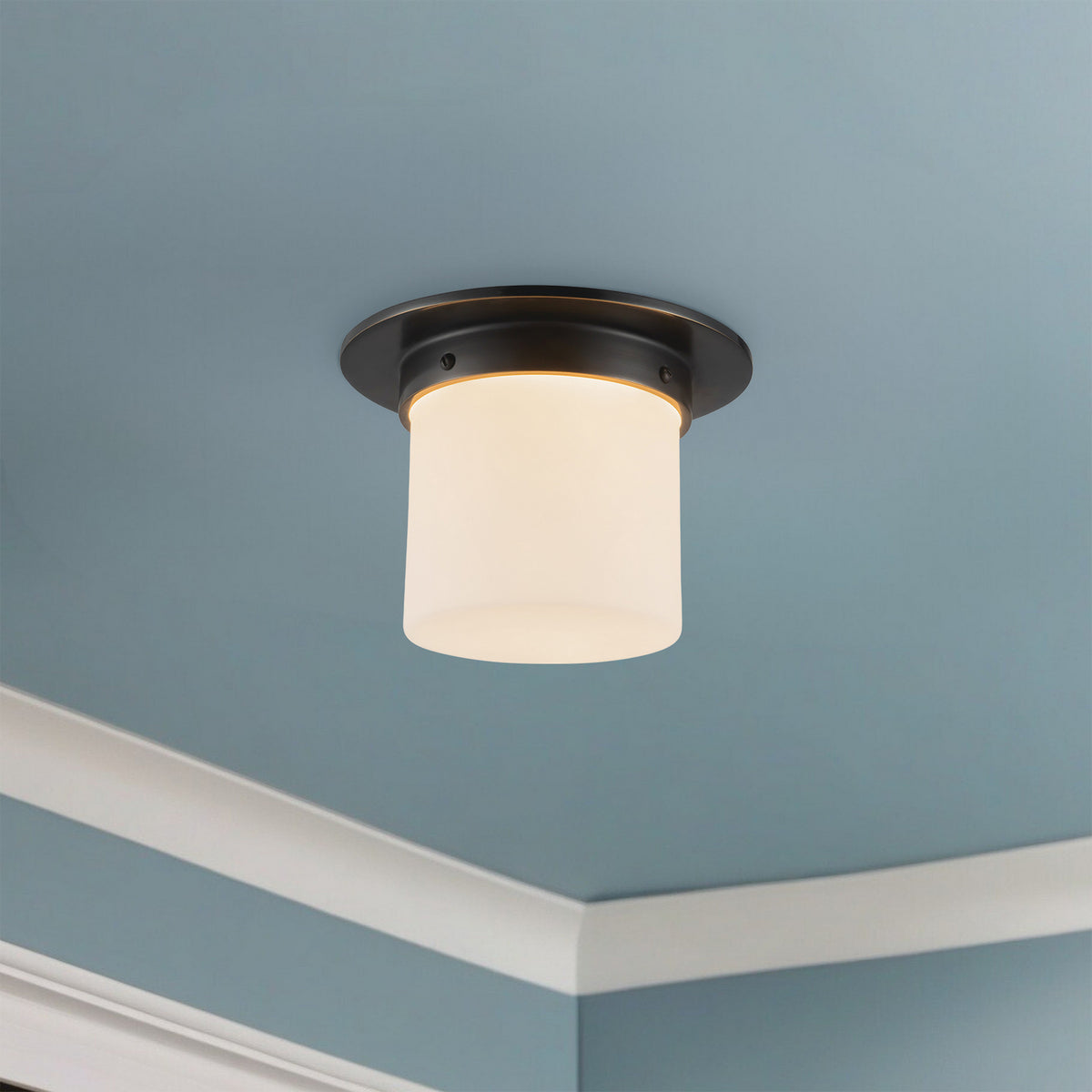 Alora - FM360085UBOP - One Light Flush Mount - Mineral - Urban Bronze/Matte Opal Glass