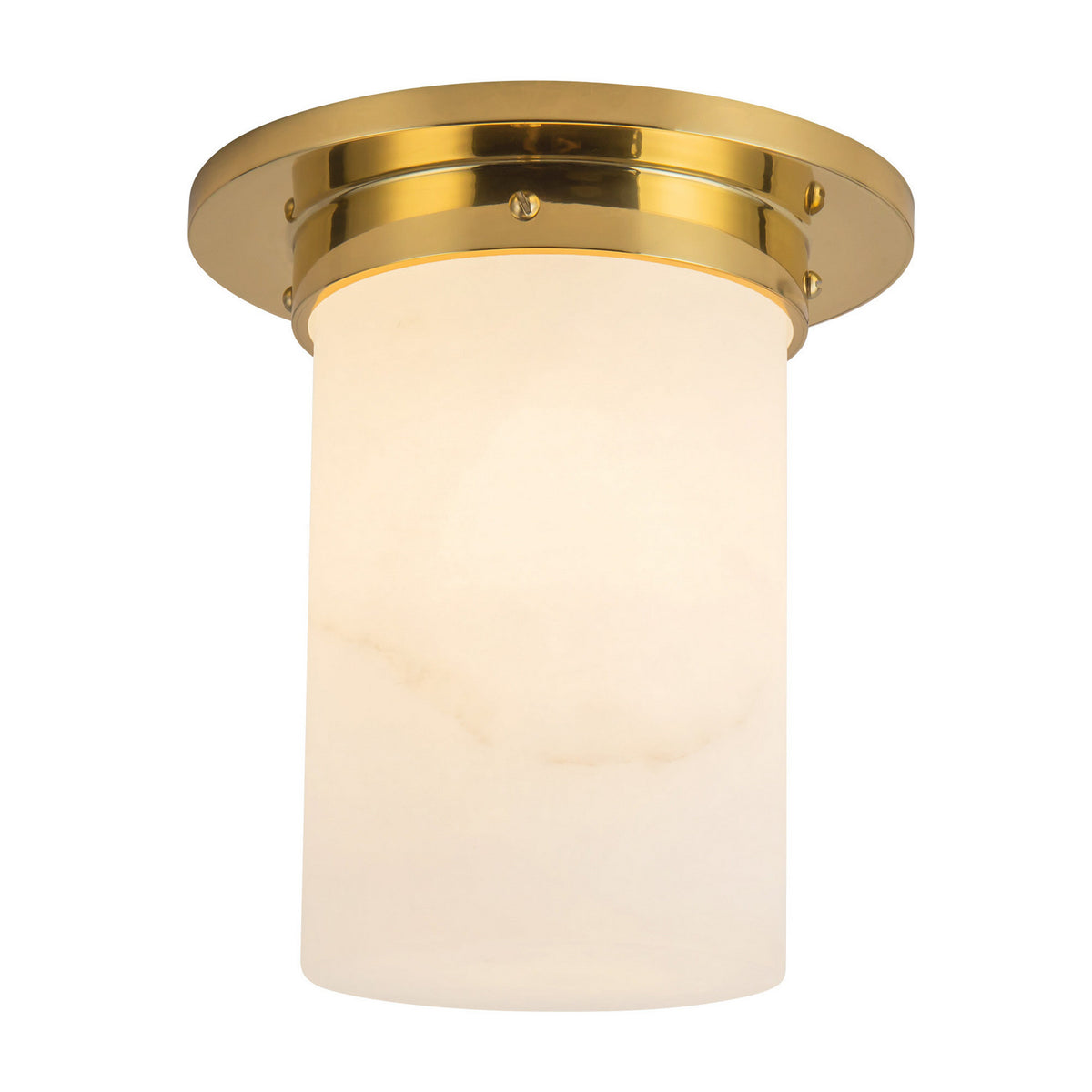 Alora - FM360808PTBAR - One Light Flush Mount - Mineral - Patina Brass/Alabaster