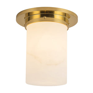 Alora - FM360808PTBAR - One Light Flush Mount - Mineral - Patina Brass/Alabaster