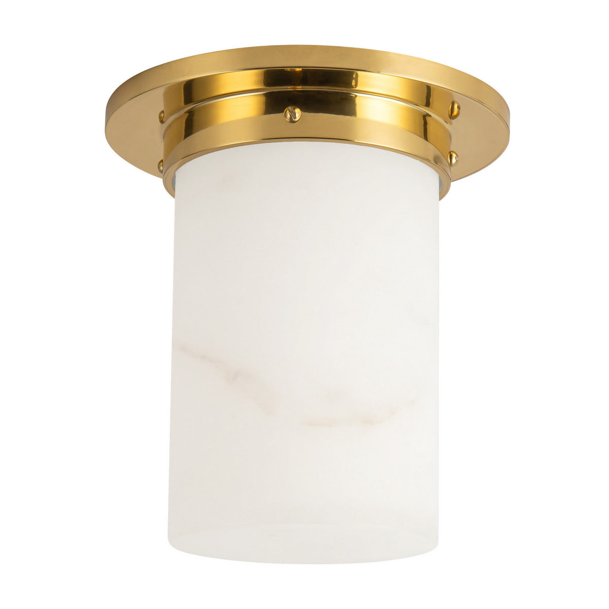 Alora - FM360808PTBAR - One Light Flush Mount - Mineral - Patina Brass/Alabaster