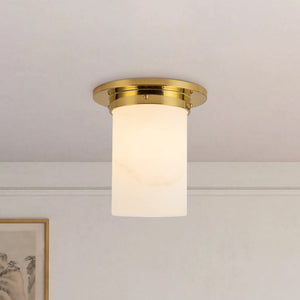 Alora - FM360808PTBAR - One Light Flush Mount - Mineral - Patina Brass/Alabaster