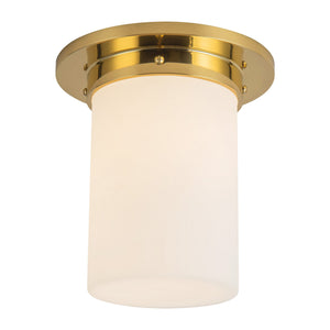 Alora - FM360808PTBOP - One Light Flush Mount - Mineral - Patina Brass/Opal Glass