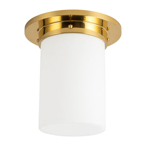 Alora - FM360808PTBOP - One Light Flush Mount - Mineral - Patina Brass/Opal Glass