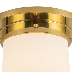 Alora - FM360808PTBOP - One Light Flush Mount - Mineral - Patina Brass/Opal Glass