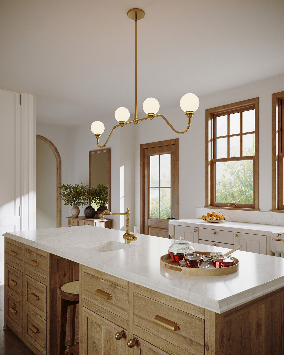 Alora - LP408148BG - Four Light Linear Pendant - Beckett - Brushed Gold