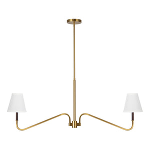 Alora - LP445242BGWL - Two Light Linear Pendant - Sloan - Brushed Gold/White Linen