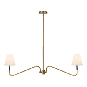Alora - LP445242BGWL - Two Light Linear Pendant - Sloan - Brushed Gold/White Linen