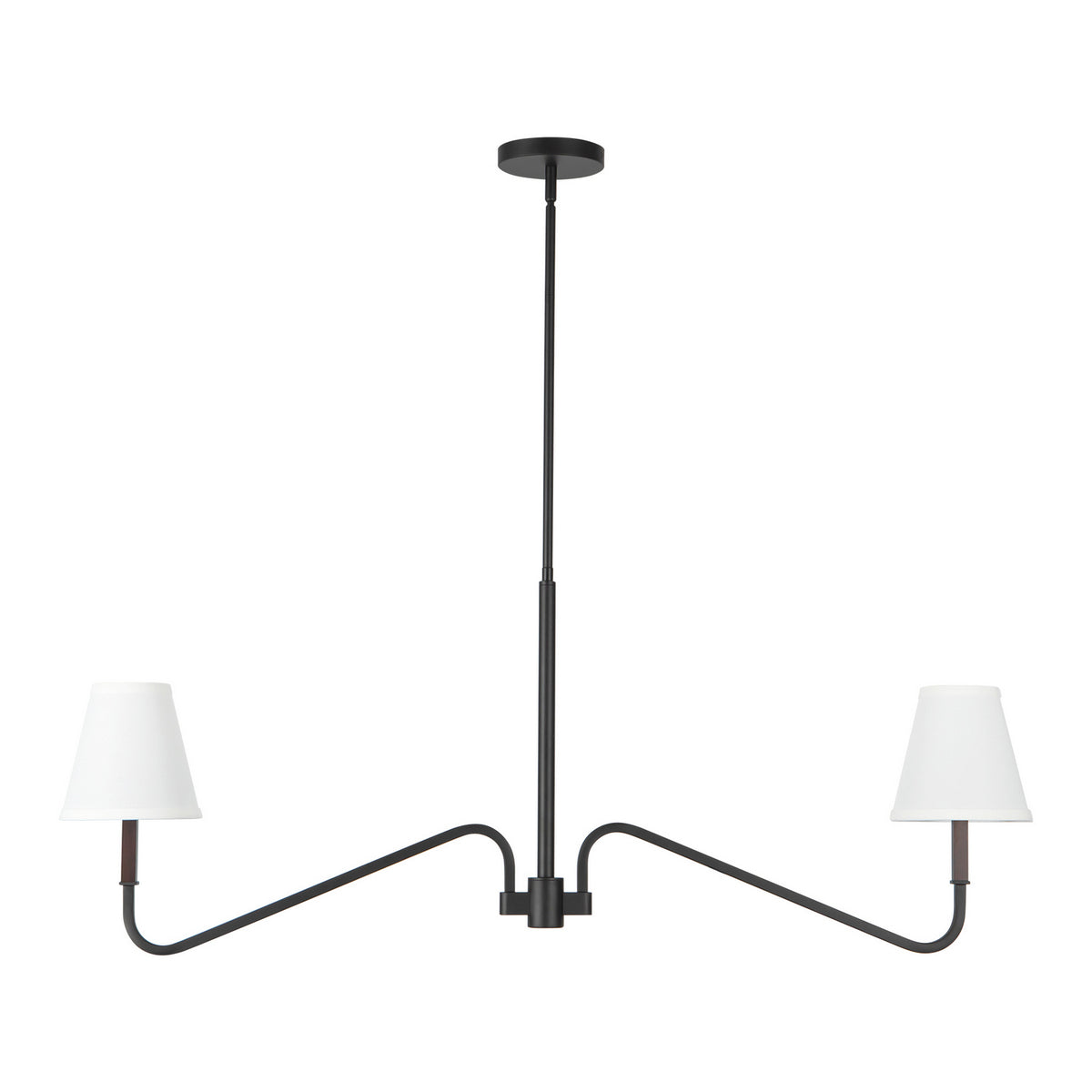 Alora - LP445242MBWL - Two Light Linear Pendant - Sloan - Matte Black/White Linen