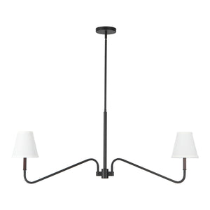 Alora - LP445242MBWL - Two Light Linear Pendant - Sloan - Matte Black/White Linen