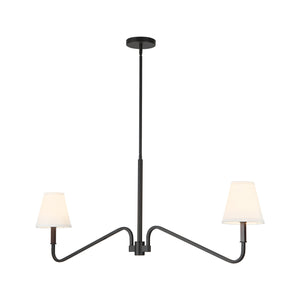 Alora - LP445242MBWL - Two Light Linear Pendant - Sloan - Matte Black/White Linen