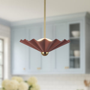 Alora - PD354016BGD - LED Pendant - Furrow - Burgundy