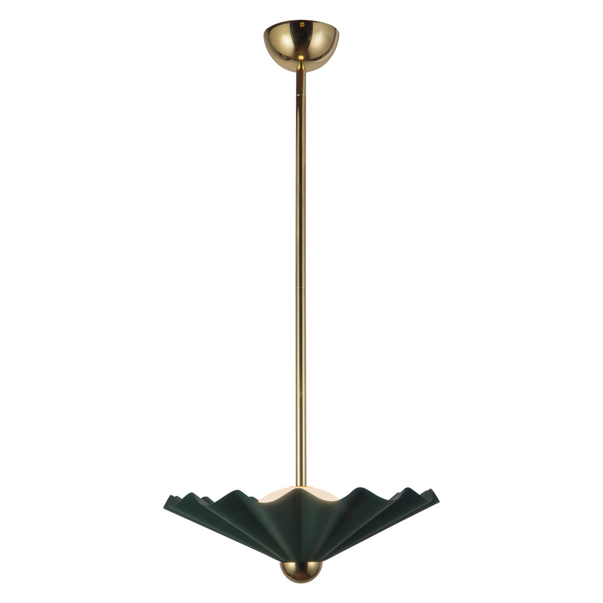 Alora - PD354016PGN - LED Pendant - Furrow - Pine Green