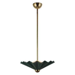 Alora - PD354016PGN - LED Pendant - Furrow - Pine Green