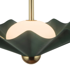 Alora - PD354016PGN - LED Pendant - Furrow - Pine Green