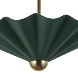 Alora - PD354016PGN - LED Pendant - Furrow - Pine Green