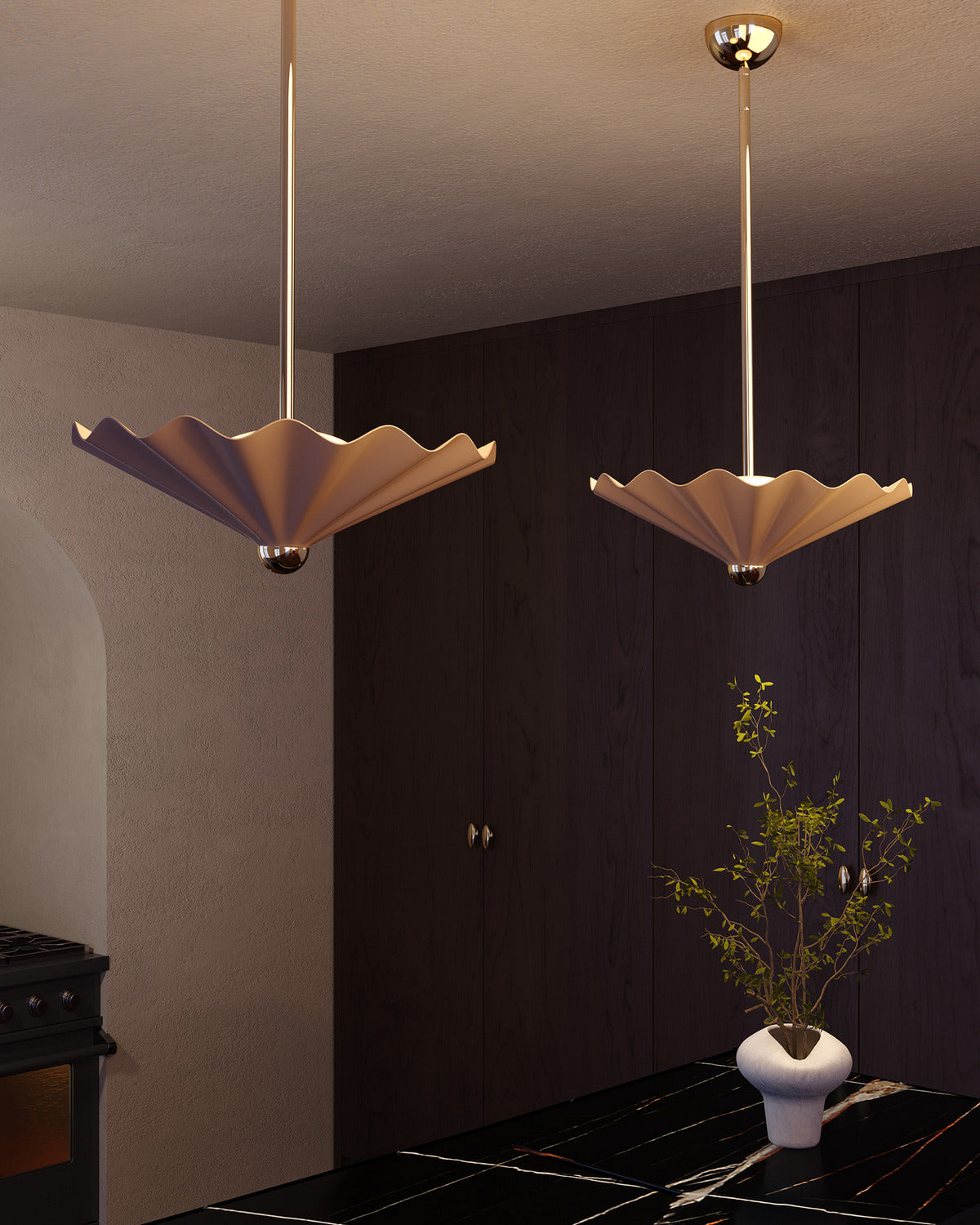 Alora - PD354125PEC - LED Pendant - Furrow - Peach